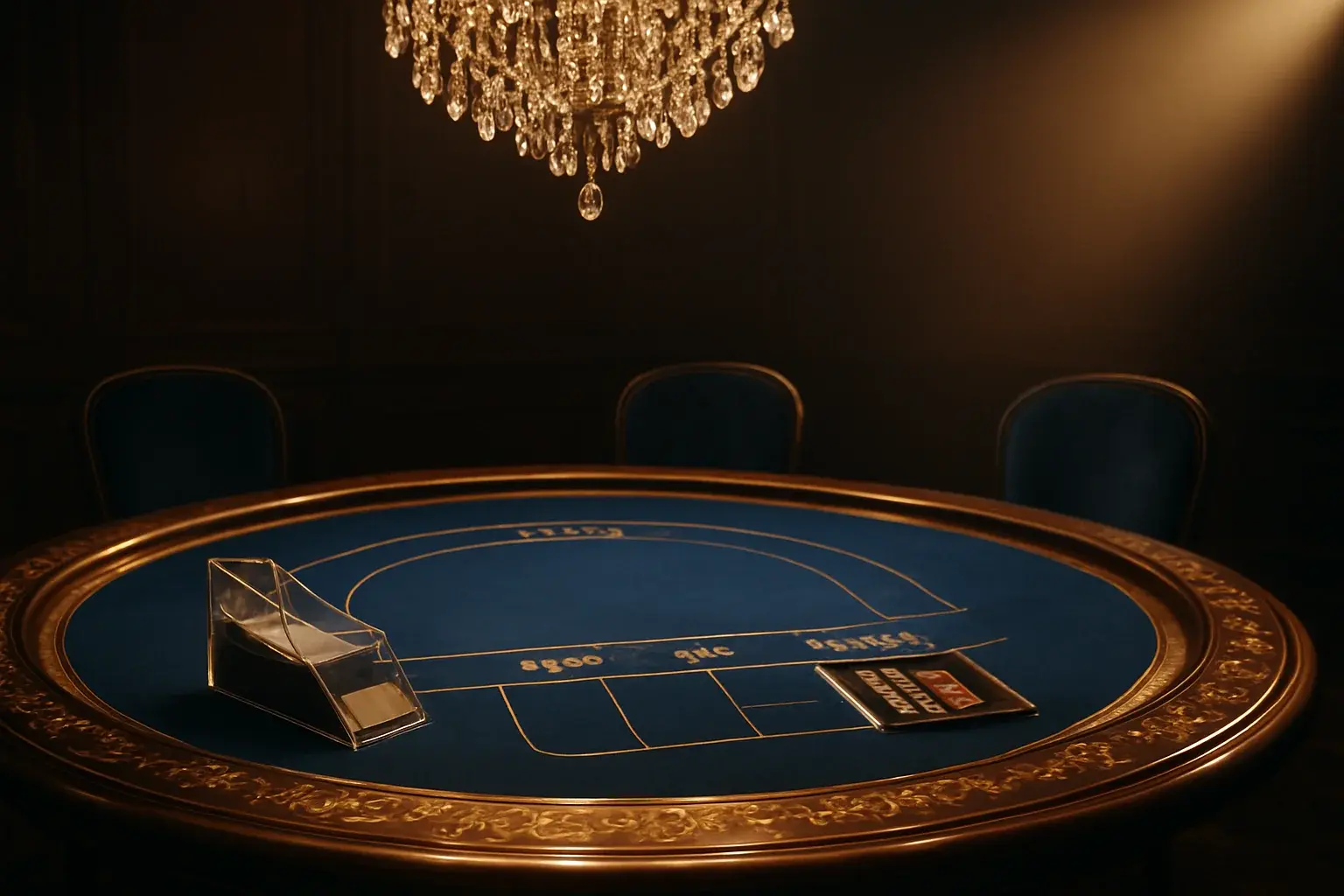 Hyperrealistic wide shot of premium live baccarat studio in the Philippines